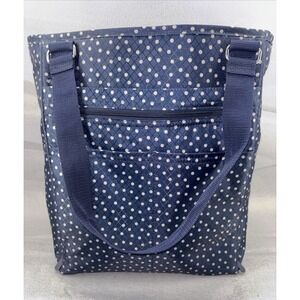 NWOT Thirty One Take Two Versatile Tote Backpack Navy Polkadot Travel Gym Diaper